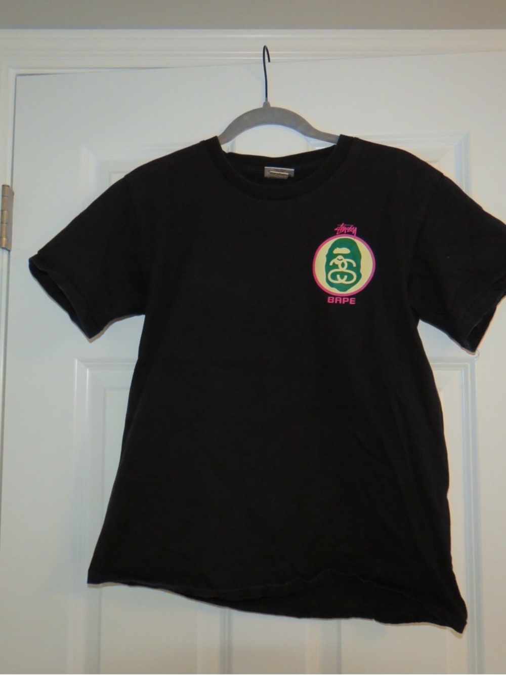 BAPE x Stussy Black Logo Graphic Tee